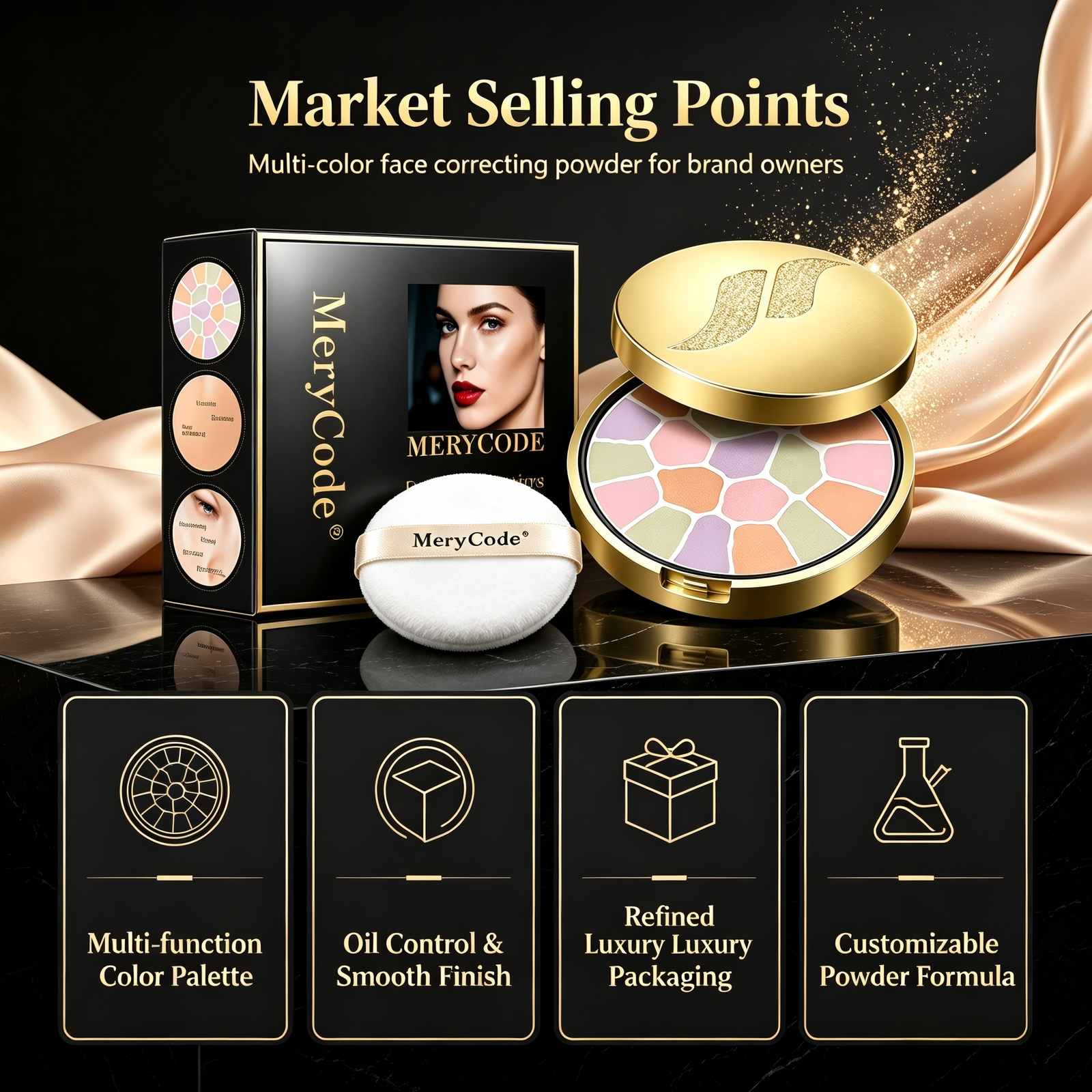 Multi Shade Mosaic Matte Finishing Pressed Setting Powder - Image 2